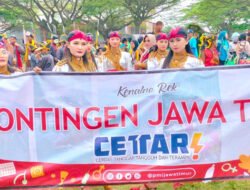 Pawai Budaya Jumbara Nasional IX, PMR Jatim Disambut Hangat Masyarakat Lampung