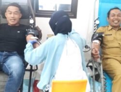 Masyarakat Desa Tanggul Kab. Jember mengikuti donor darah di Balai Desa, pada Selasa (4/11/2025)